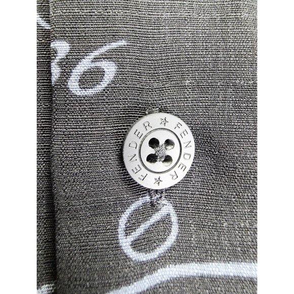 Fender Medium Mens Black Embroidered Sleeve Logo Guitar Front And Back V Neck - Picture 9 of 12